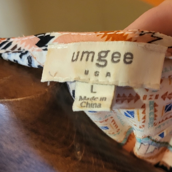 Umgee Boho Gypsy Peasant Babydoll Style Ruffled Sleeve Dress Size Large - Picture 7 of 7